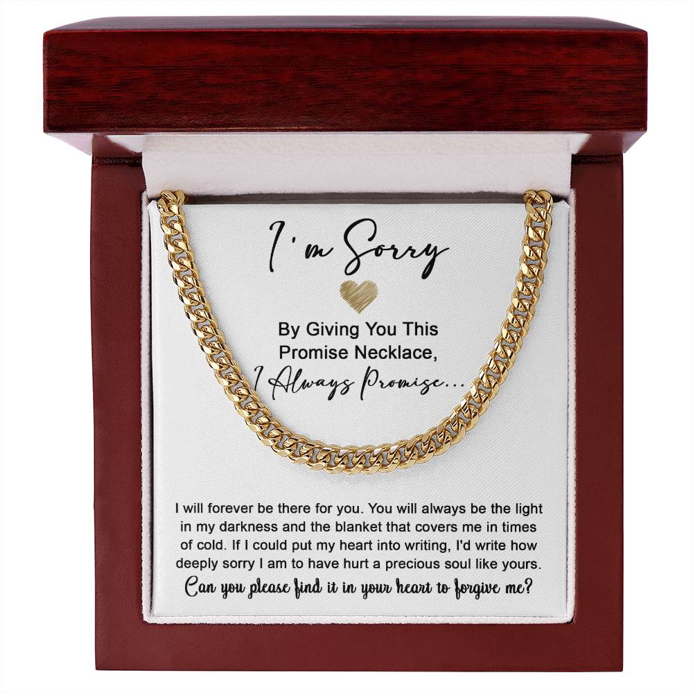 I'm Sorry Gift For Him - Be The Light - Cuban Chain Link Necklace