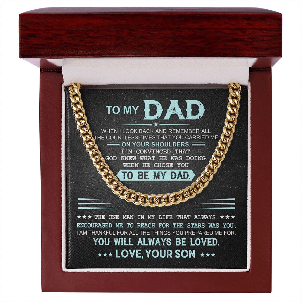 Dad Gift From Son - God Chose You - Cuban Chain Necklace