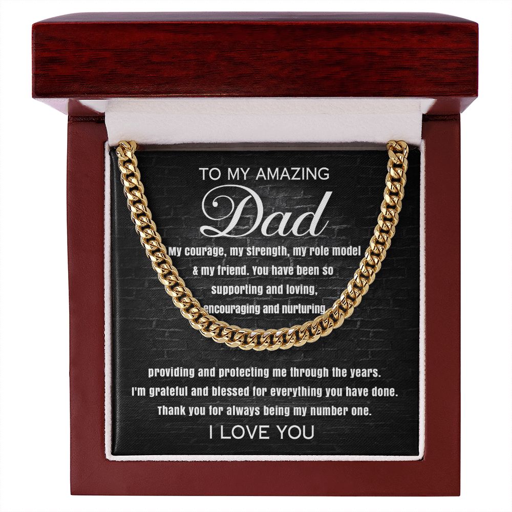 Dad Gift - Cuban Link Chain Necklace - Amazing Dad #1