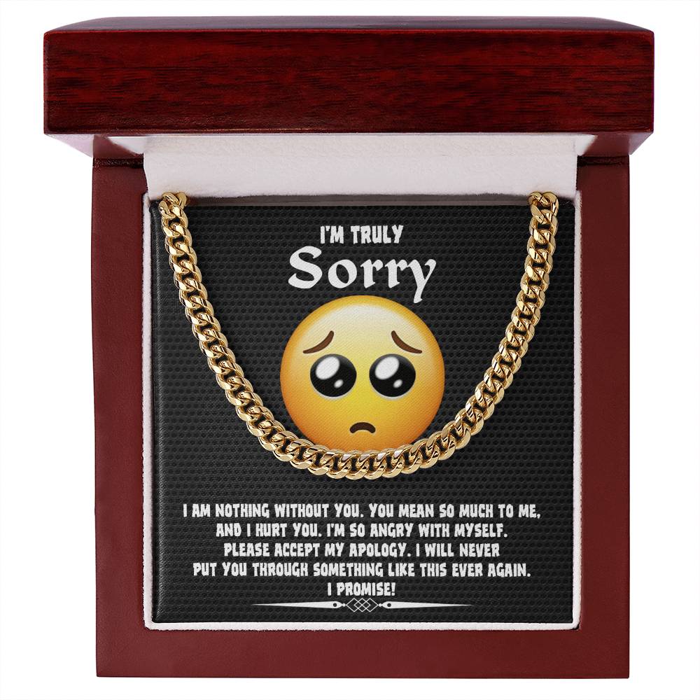 I'm Sorry Gift For Him - Accept My Apology - Cuban Chain Link Necklace