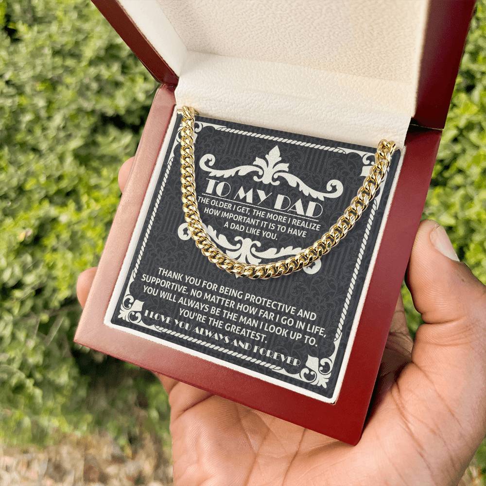 Dad Cuban Chain Link Necklace Gift - A Dad Like You