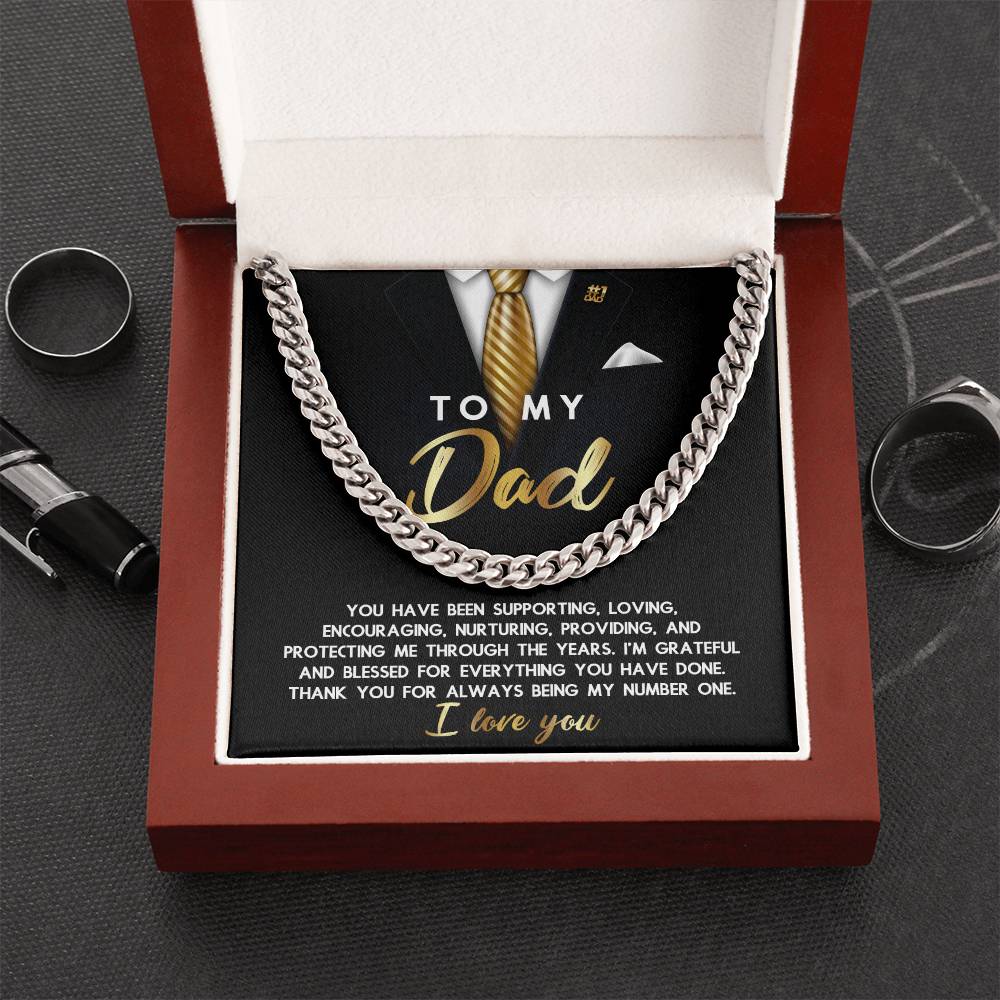 Dad Cuban Chain Link Necklace Gift -Through The Years