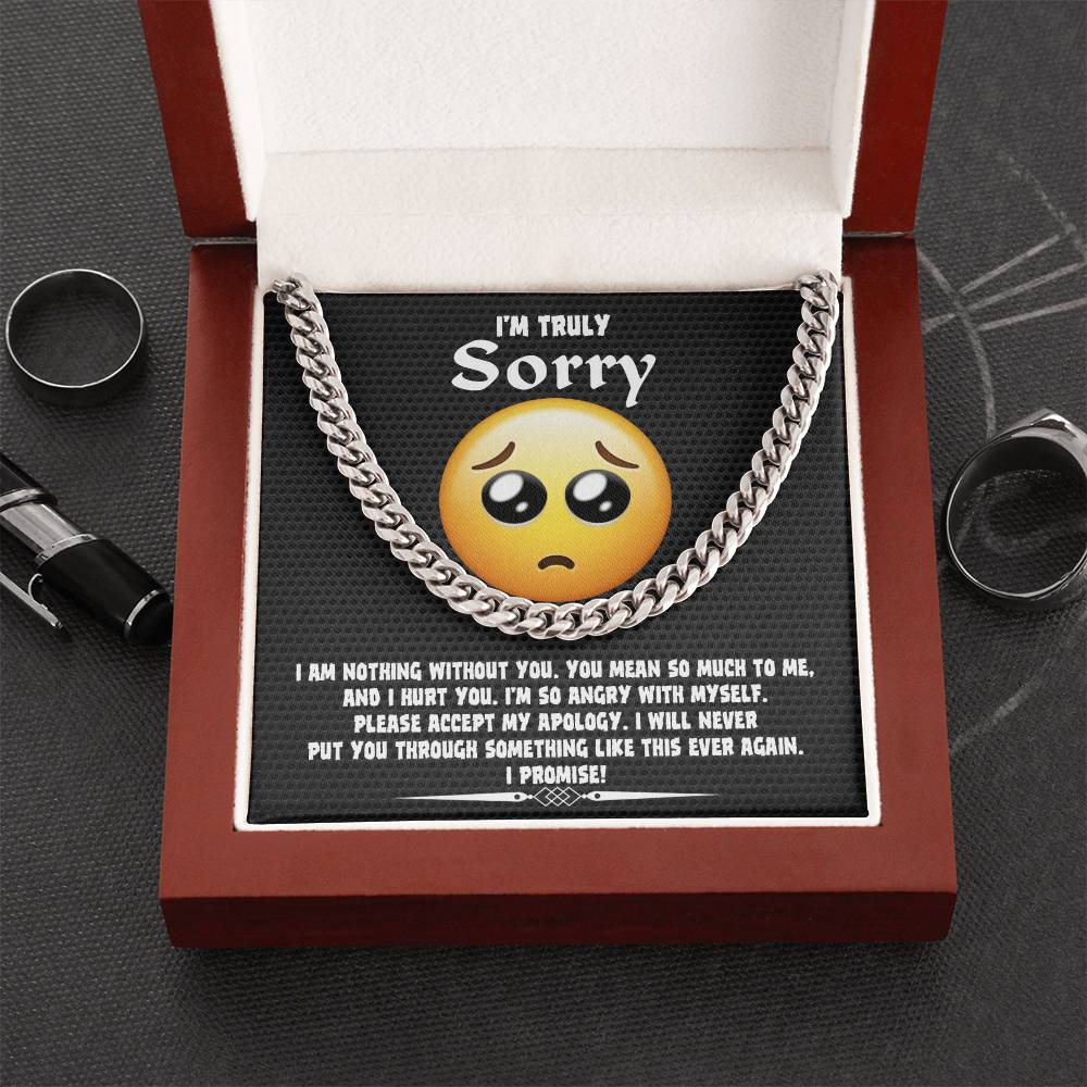 I'm Sorry Gift For Him - Accept My Apology - Cuban Chain Link Necklace