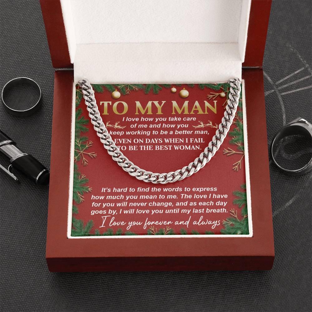 Gift For My Man - Cuban Chain Link Necklace - Never Change