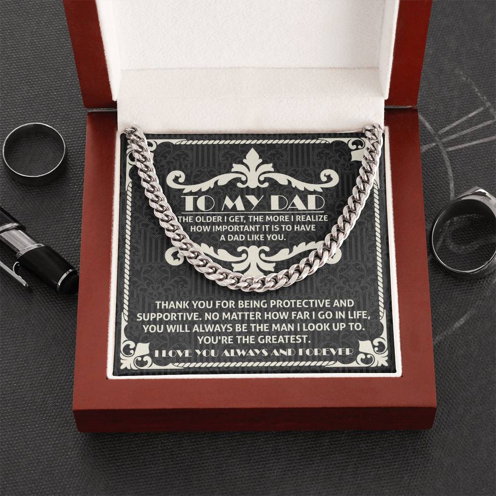 Dad Cuban Chain Link Necklace Gift - A Dad Like You