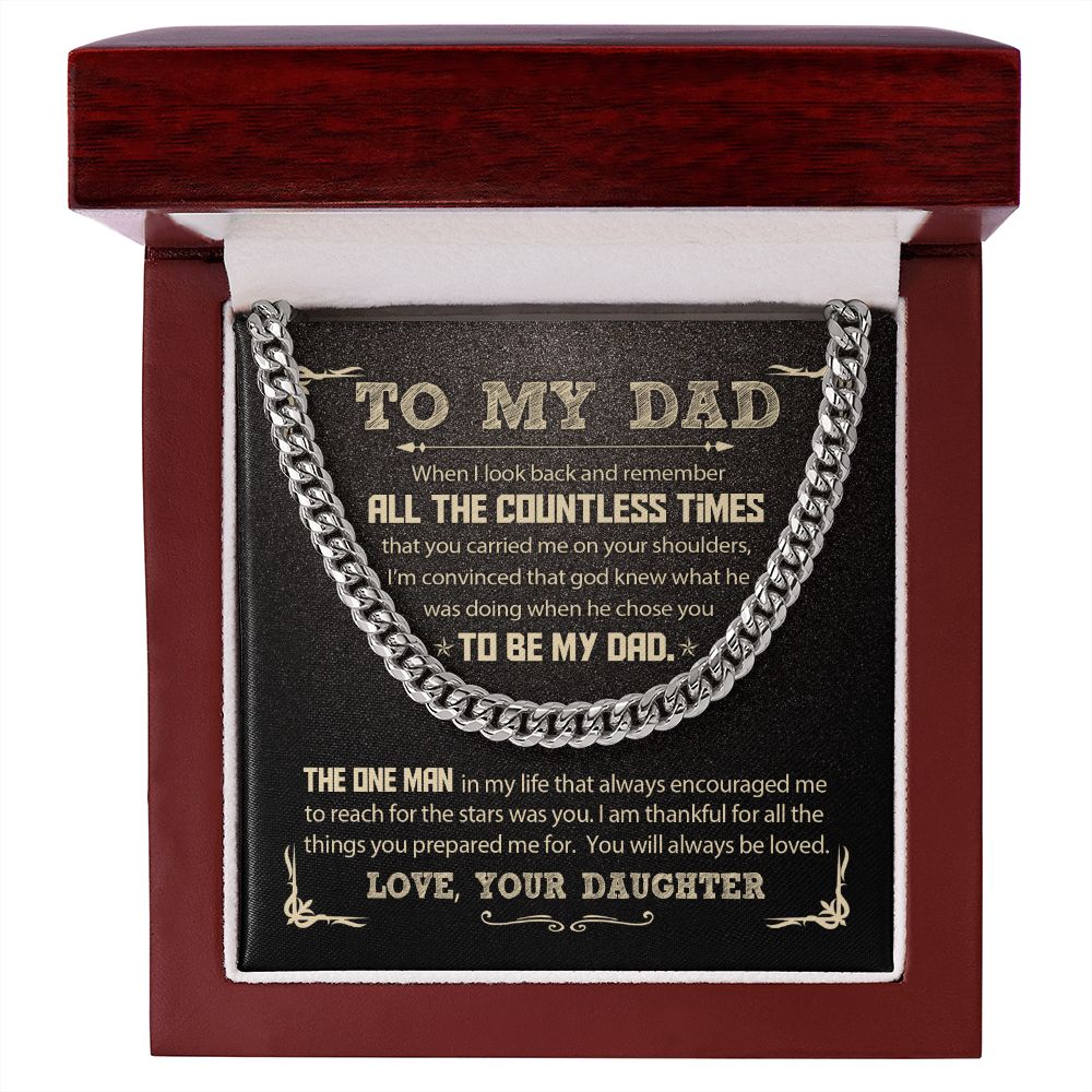 My Dad From Daughter - God Chose You-  Cuban Chain Necklace