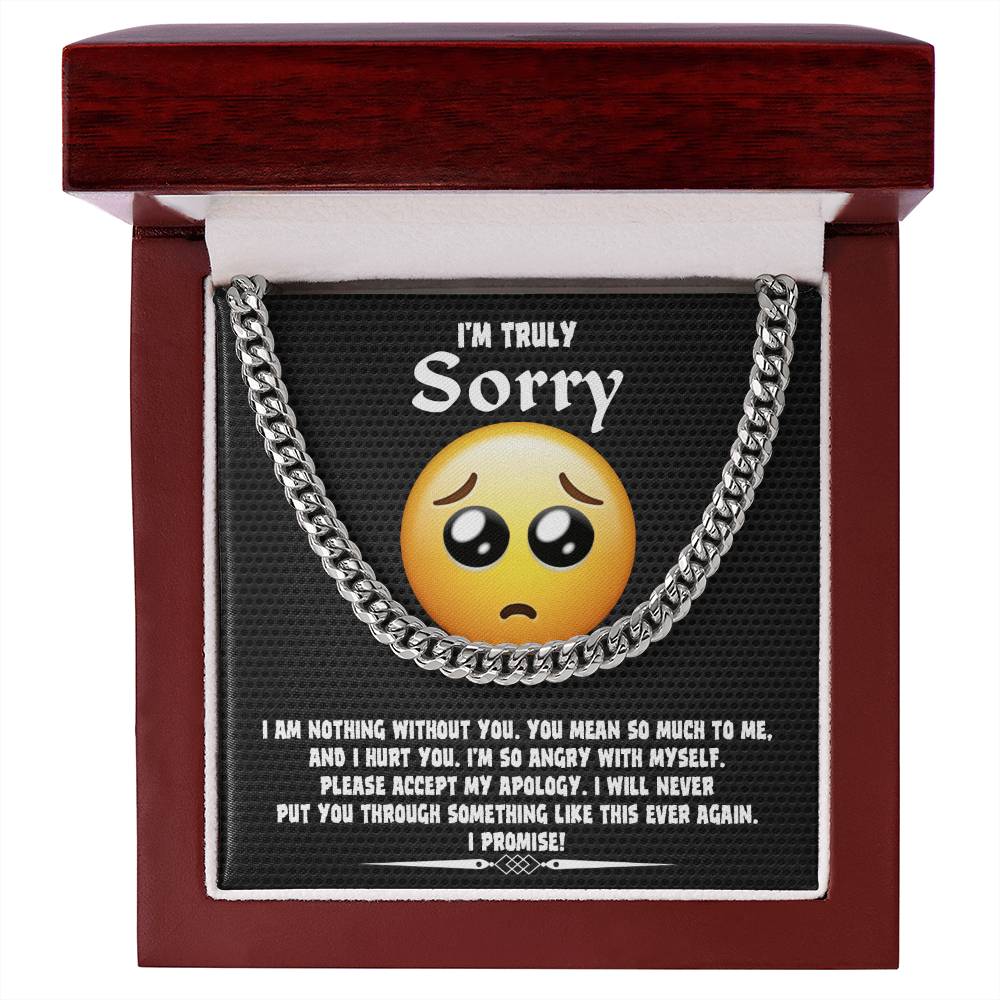 I'm Sorry Gift For Him - Accept My Apology - Cuban Chain Link Necklace