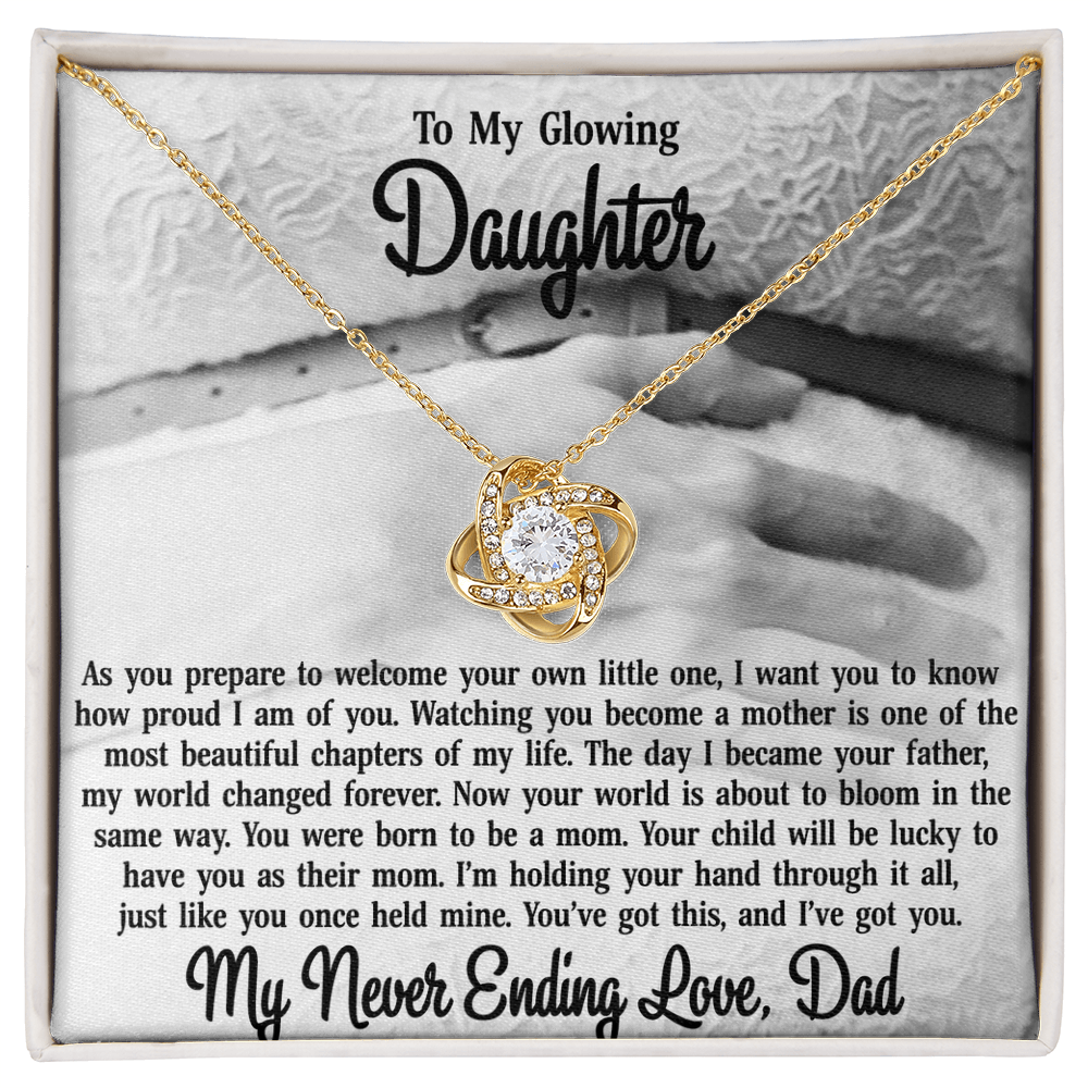 To My Daughter From Dad - Love Knot Necklace-You Were Born To Be A Mom
