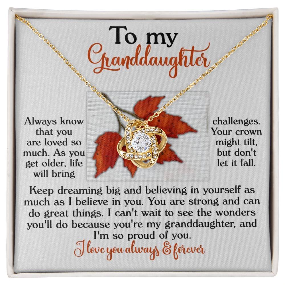 To My Granddaughter Jewelry Gift - You Can Do Great Things - Love Knot Necklace