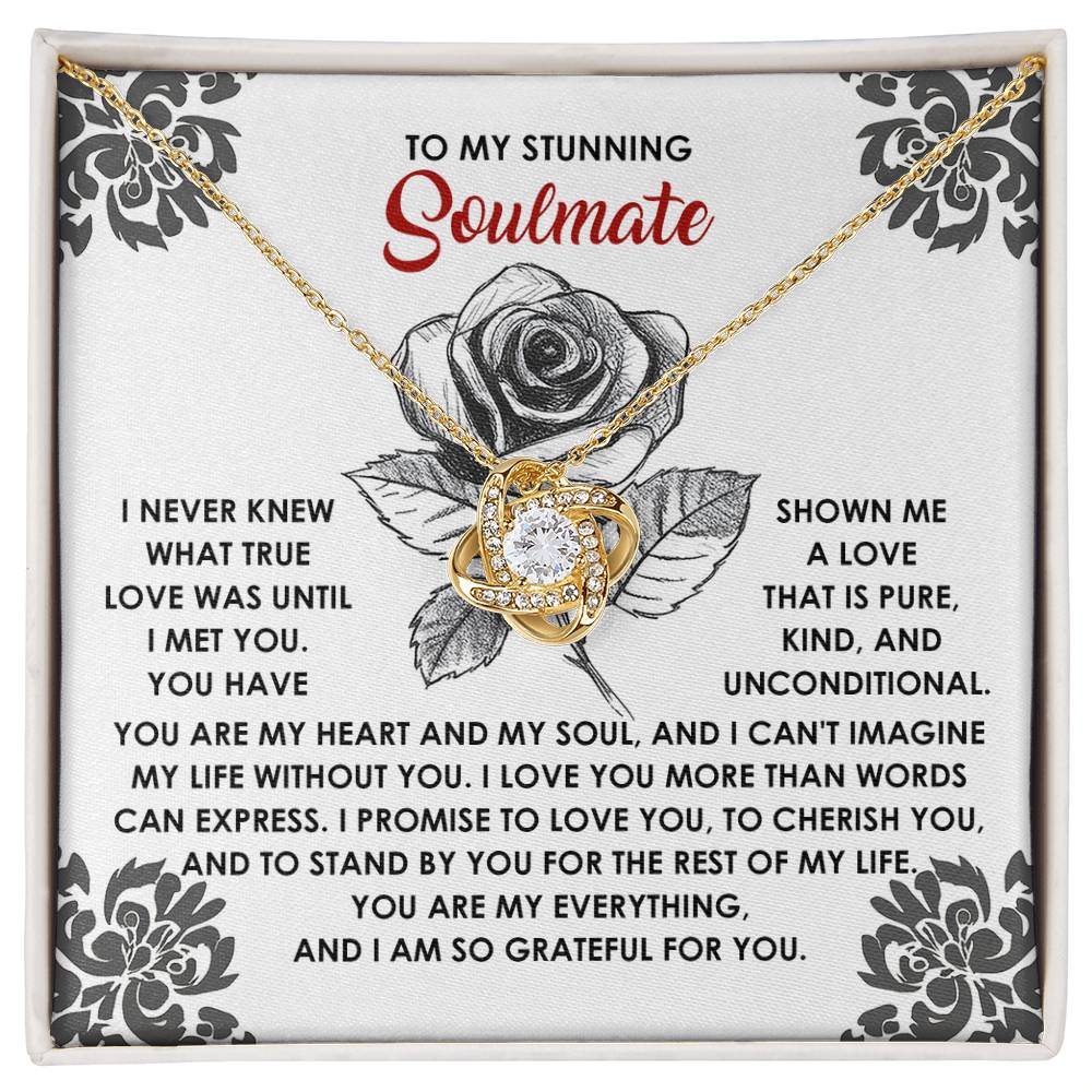 To My Soulmate Jewelry Gift - Love Knot Forever Necklace - Cherish You