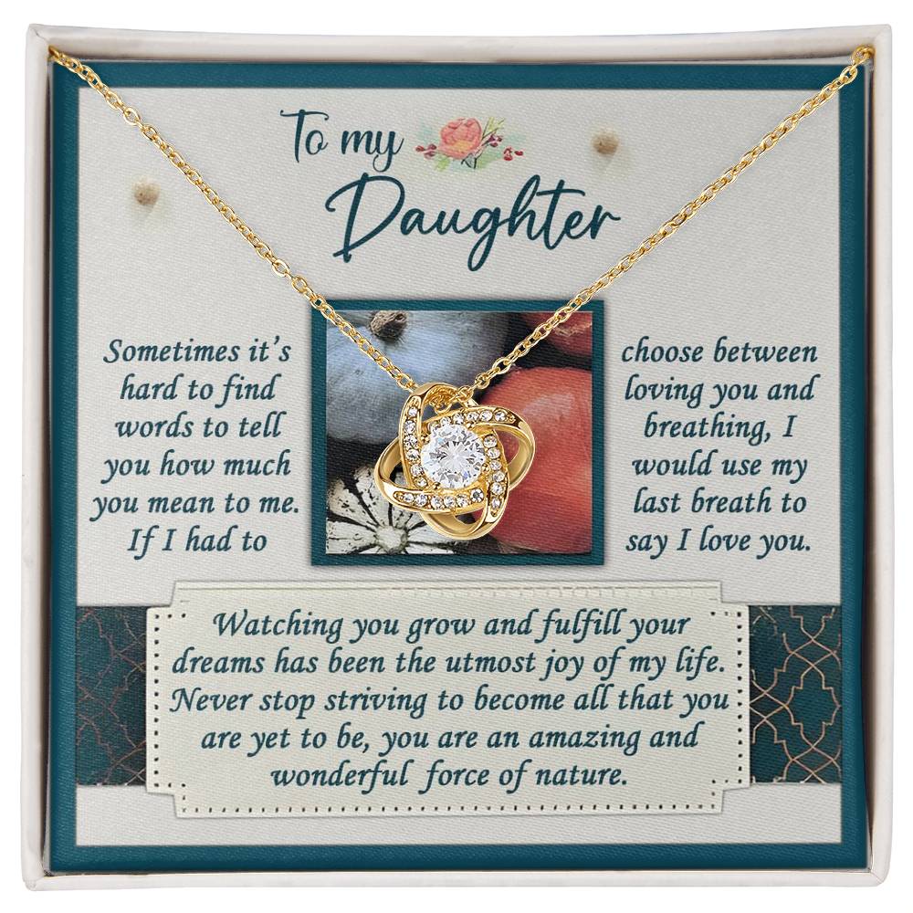 To My Daughter Jewelry Gift - You're A Force Of Nature - Love Knot Necklace