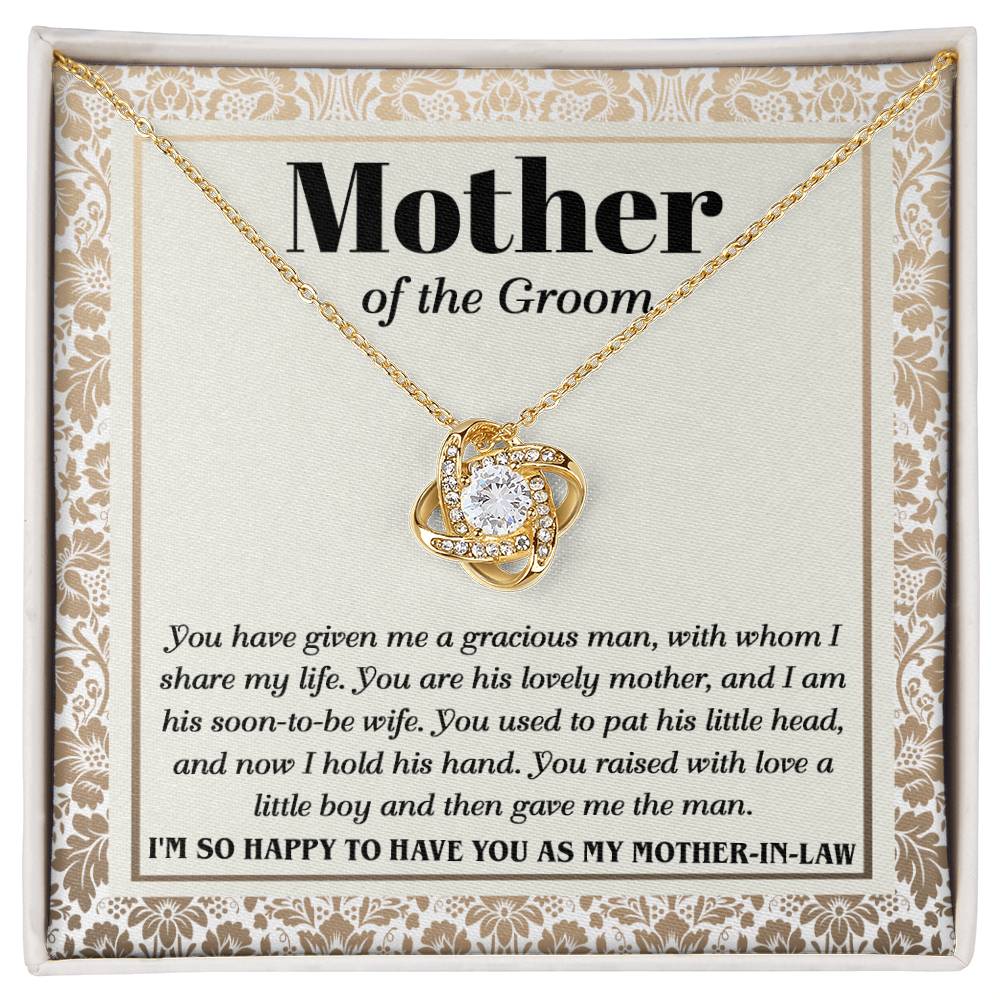 Mother In Law - Mother Of The Groom - Love Knot Necklace Gift - Happy To Have You