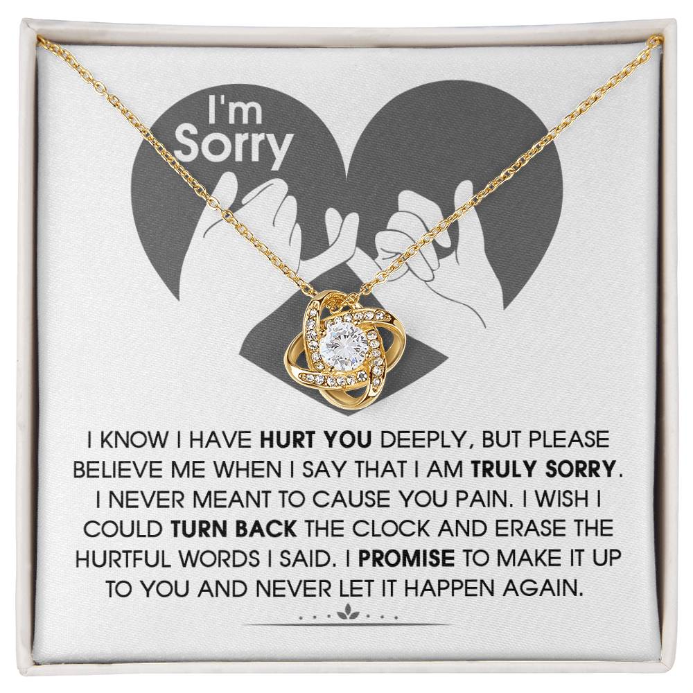 I'm Sorry Gift For Her - Love Knot Necklace - Hurtful Words