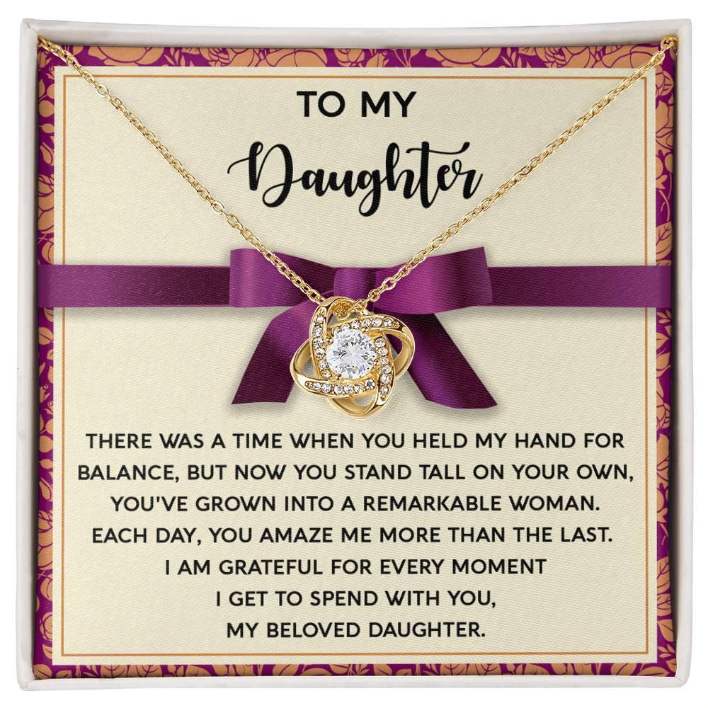 To My Daughter - Grown Into A Remarkable Woman - Love Knot Necklace