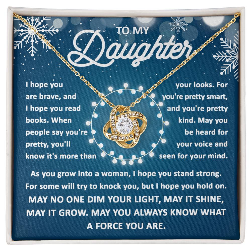 Daughter Jewelry Gift - Love Knot Necklace - May You Always Know