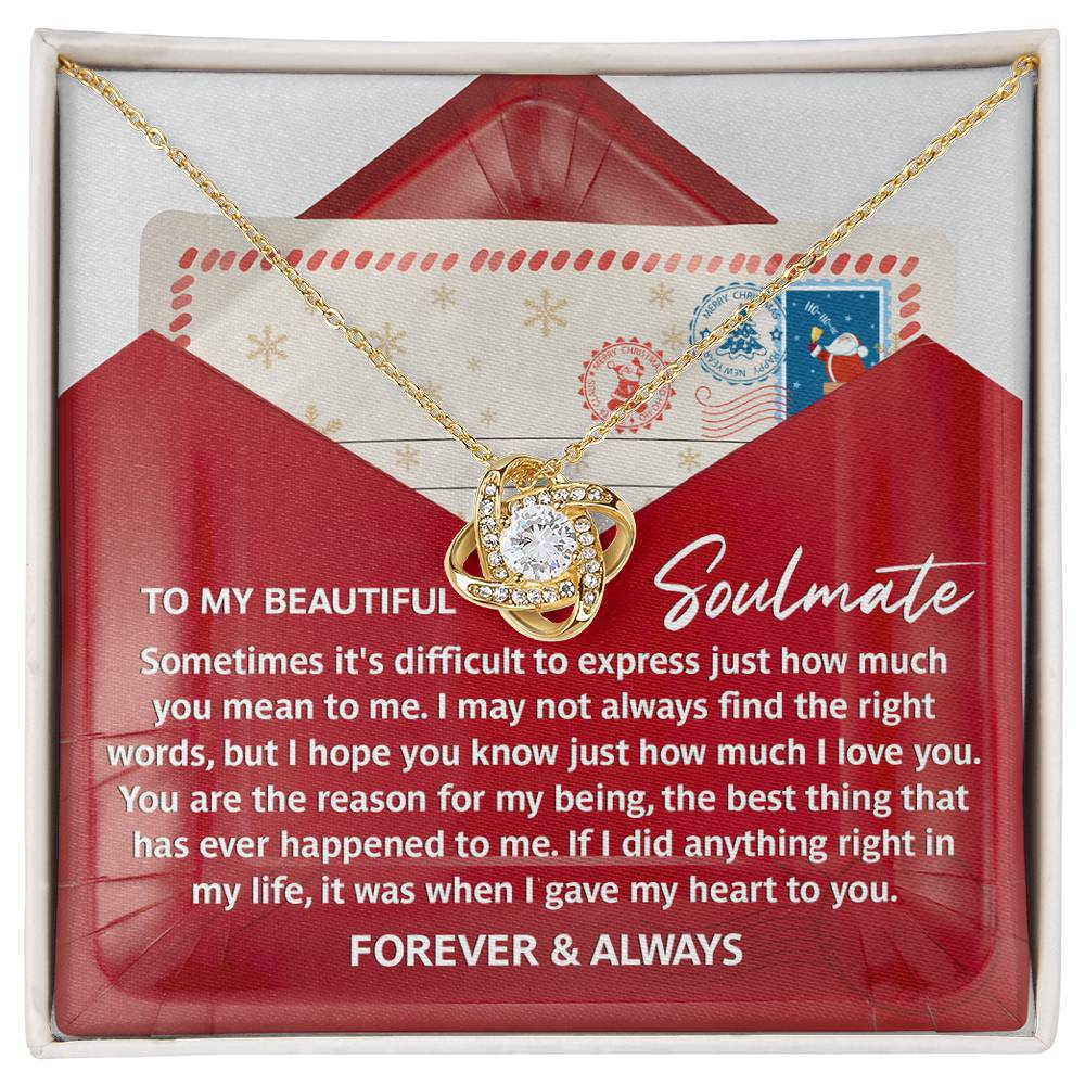 Soulmate Jewelry Gift - Love Knot Necklace - Find The Right Words