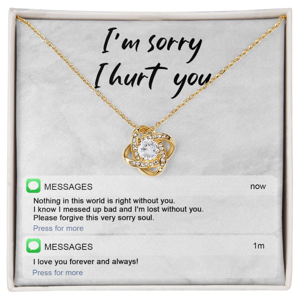 I'm Sorry Gift For Her - Love Knot Necklace - I'm Lost Without You