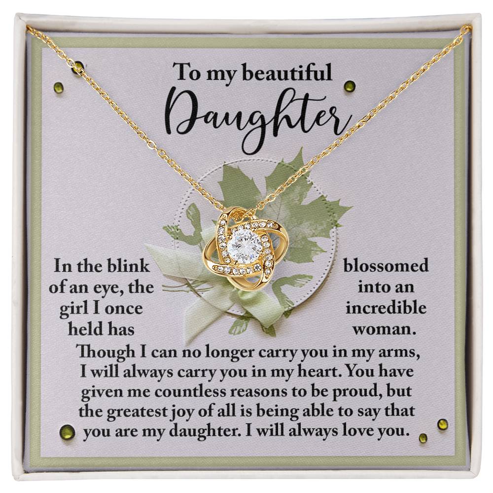 To My Daughter Jewelry Gift - You're An Incredible Woman - Love Knot Necklace