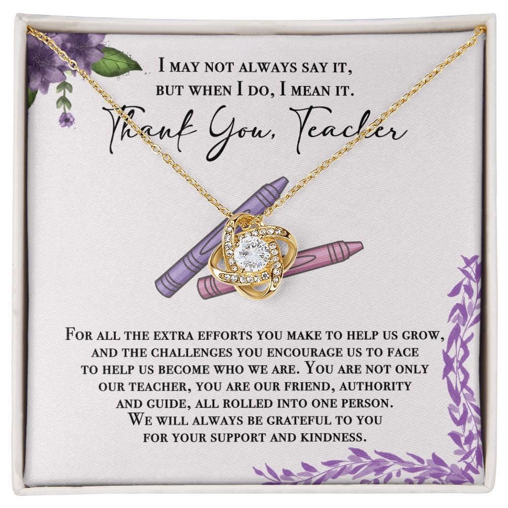 Teacher Gifts - Necklace - Thank You Teacher