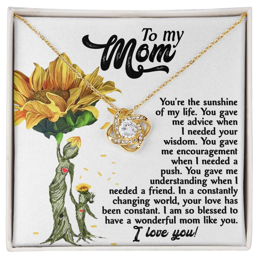 Mom Jewelry Gift - Love Knot Necklace - The Sunshine