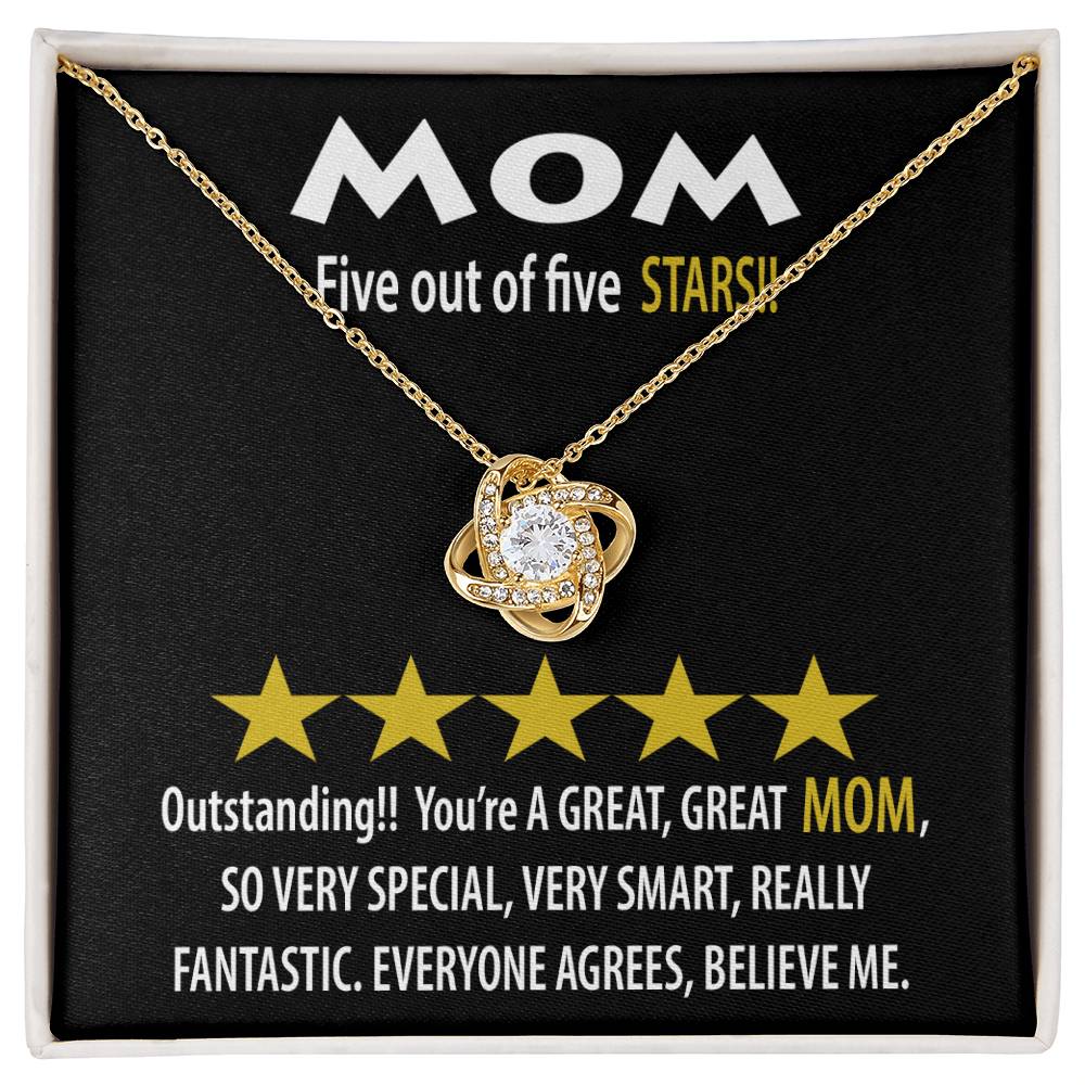 Gift For My Mom - Love Knot Necklace - Five Stars