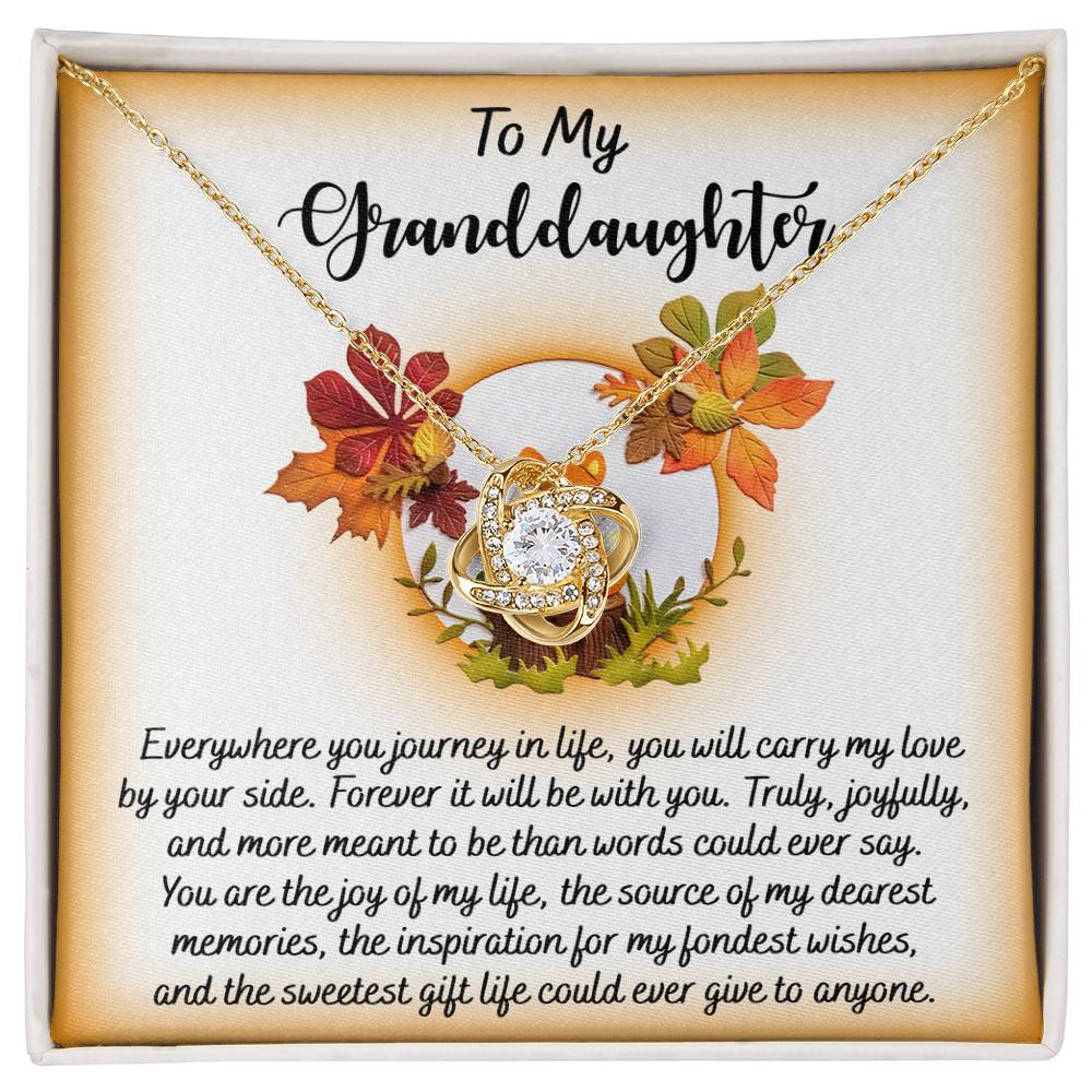 To My Granddaughter Jewelry Gift - You'll Always Carry My Love By Your Side- Love Knot Necklace