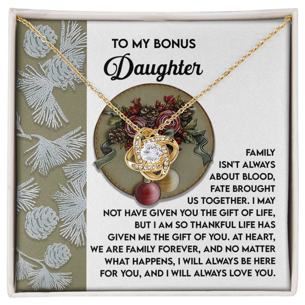 Bonus Daughter Jewelry Gift - Love Knot Necklace - Gift of You