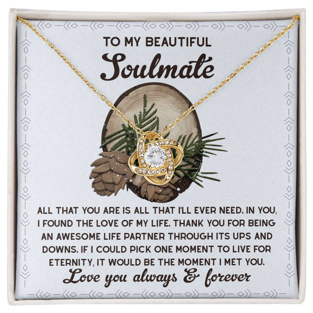 Soulmate Jewelry Gift - Love Knot Necklace - One Moment