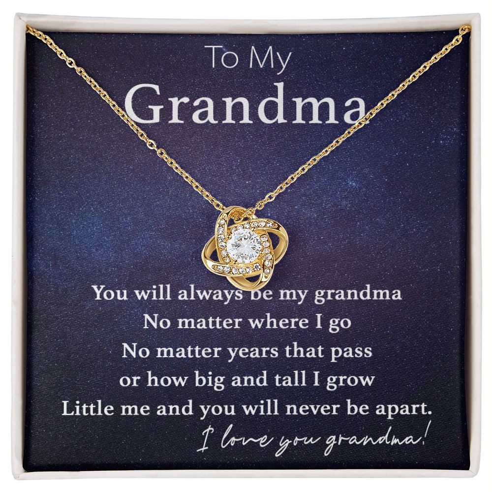 To My Grandma-Never Be Apart Love Knot  Necklace