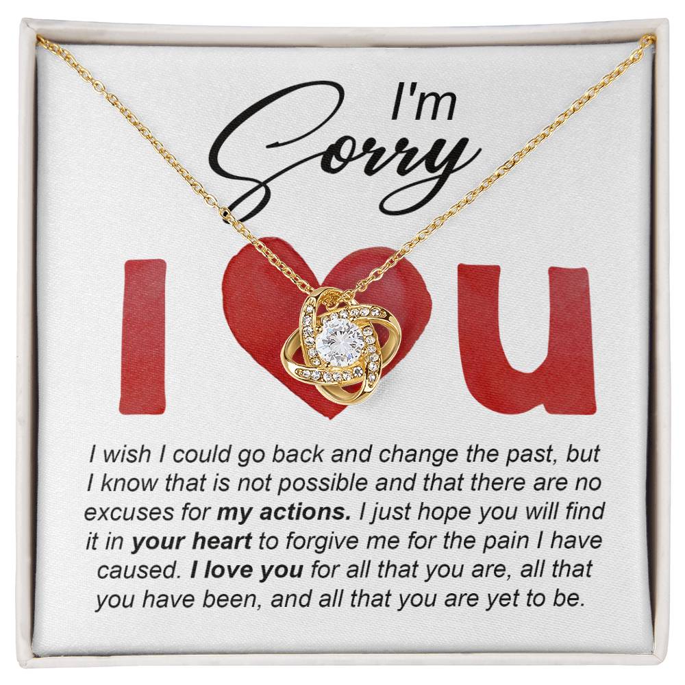 I'm Sorry Gift For Her - Love Knot Necklace - Change The Past