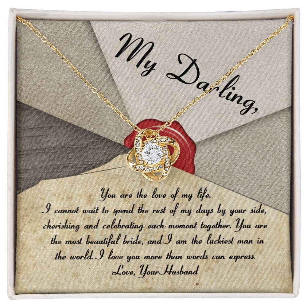 To My Darling Bride - Love Knot Necklace Gift - Each Moment Together