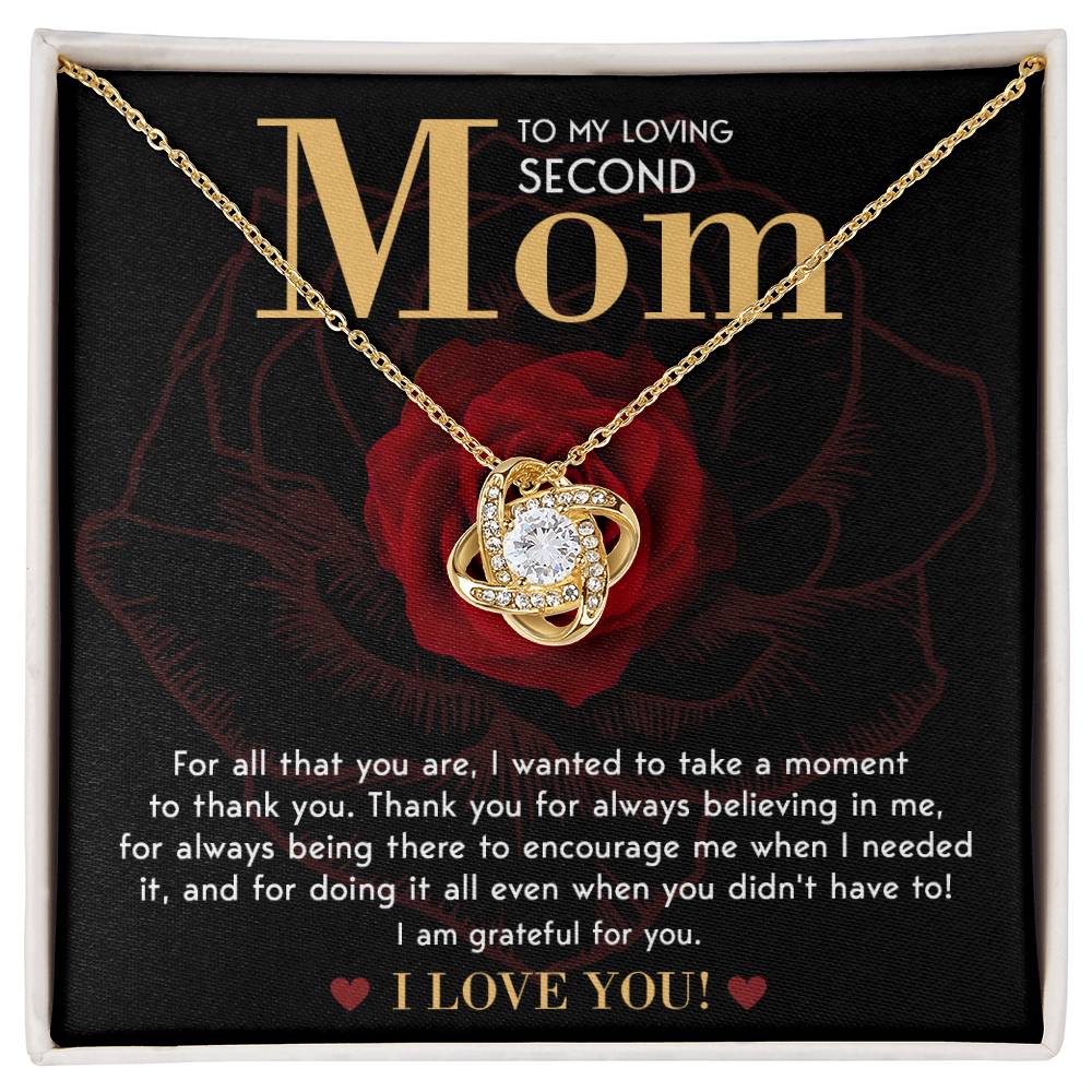 Second Mom Elegant Love Knot Necklace- I'm Grateful For You