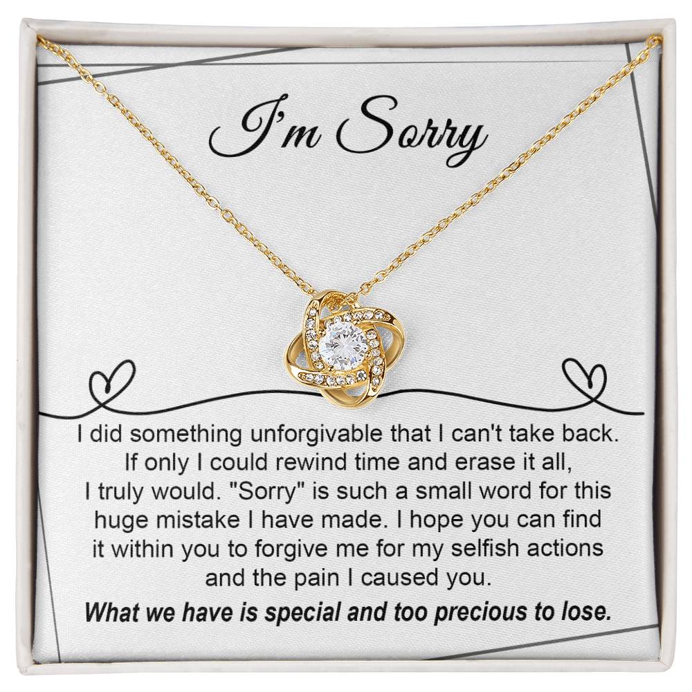 I'm Sorry Gift For Her - Love Knot Necklace - Breaking My Heart