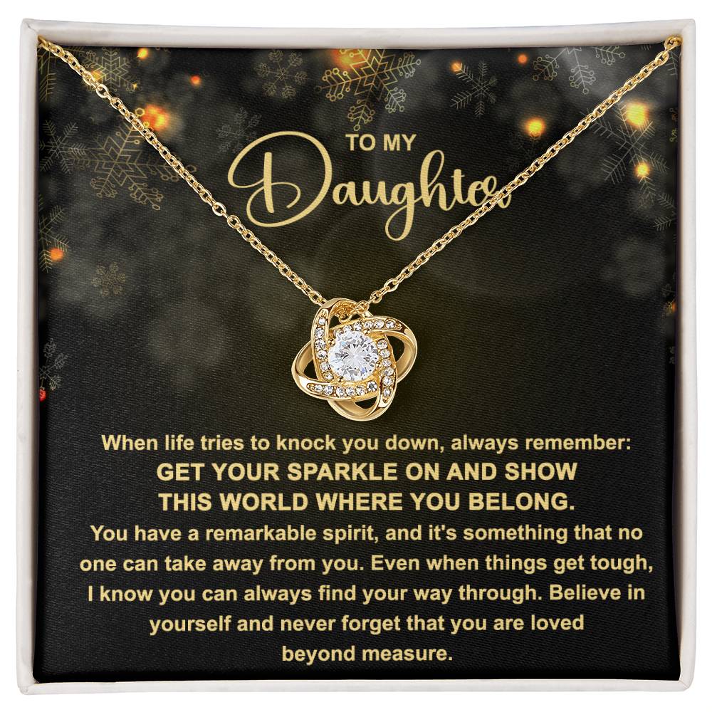 Daughter Christmas Gift - Love Knot Necklace -  Get Your Sparkle