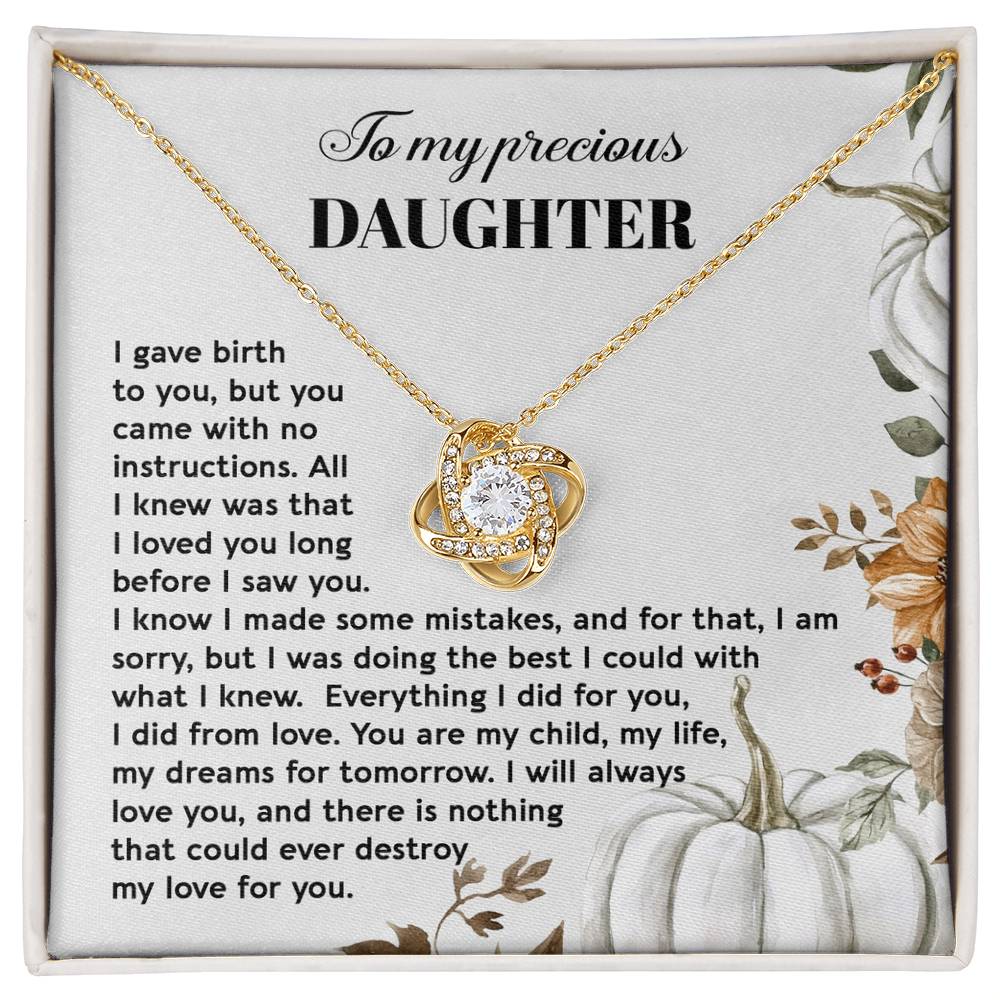 To My Daughter - I Did It From Love - Love Knot Necklace