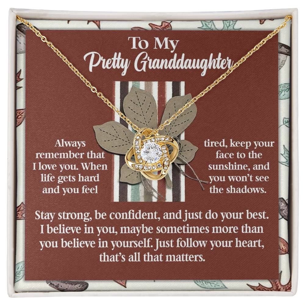 To My Granddaughter Jewelry Gift - See The Shadows - Love Knot Necklace