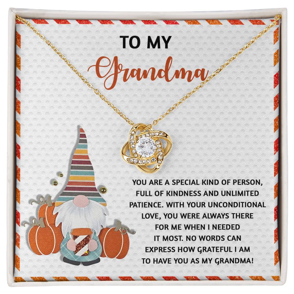 To My Grandma Jewelry Gift - Knot Of Love Necklace - You Were Always There When I Needed It Most