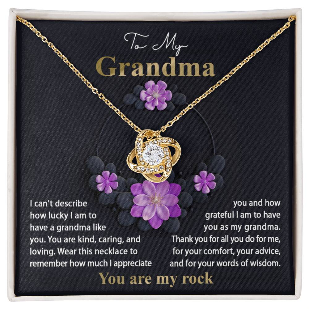 Grandma Gift - Love Knot Necklace - Words Of Wisdom