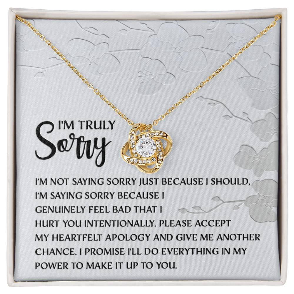 Apology Jewelry Gift - Love Knot Necklace - Feel Bad