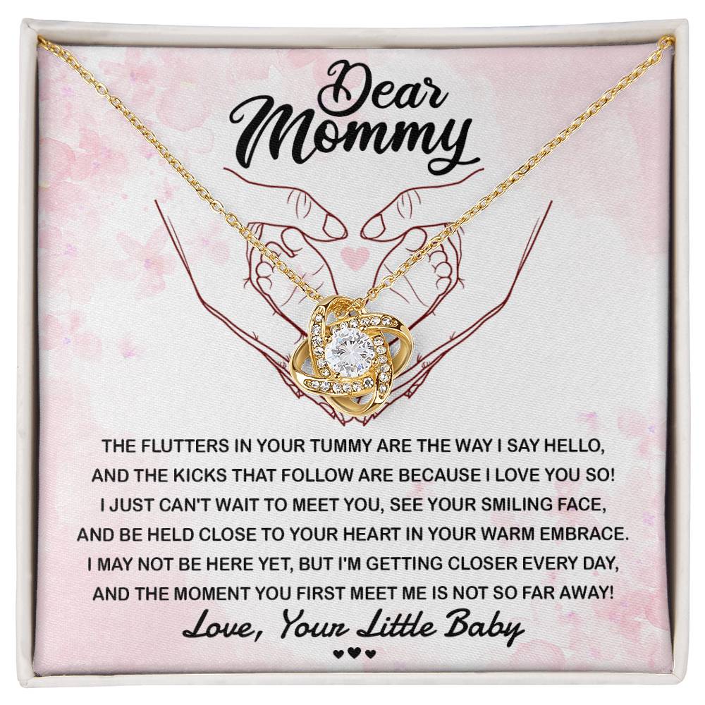 Mom To Be Jewelry Gift - Love Knot Necklace - I Love You