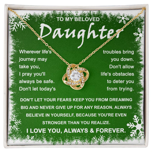 Daughter Jewelry Gift - Love Knot Necklace - Dreaming Big