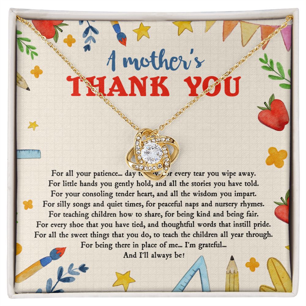 Teacher Appreciation Gifts - Necklace - A Mothers Thank You