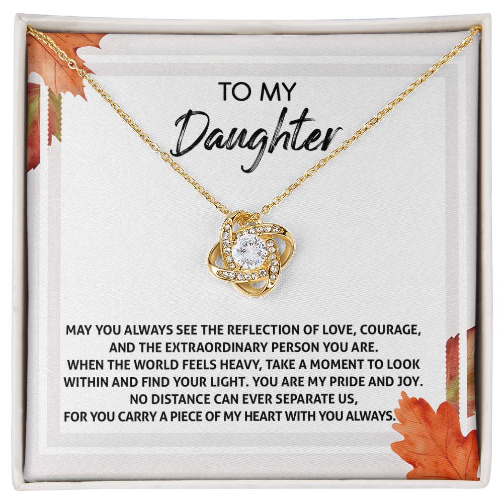 To My Daughter Jewelry Gift -Find Your Light - Love Knot Necklace