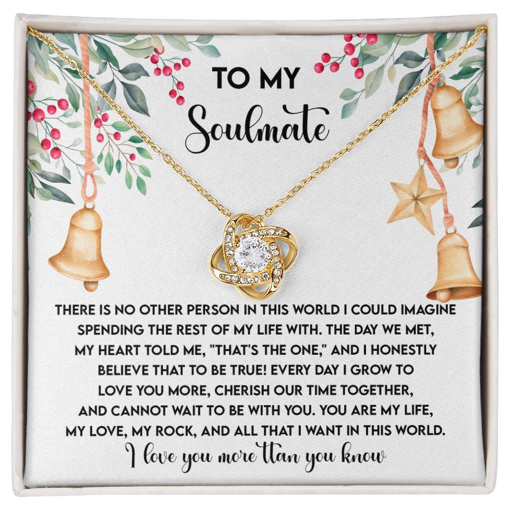 Soulmate Jewelry Gift - Love Knot Necklace - Be With You, I Love You More Than You Know