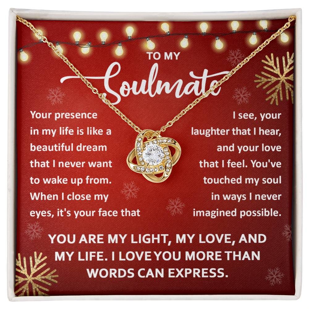 To My Soulmate For Christmas - Knot of Love Necklace - My Life Is A Beautiful Dream