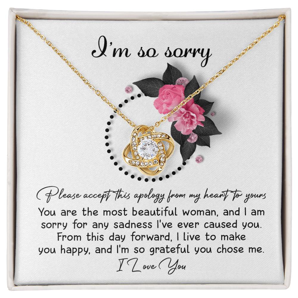 I'm Sorry Gift For Her - Love Knot Necklace - Make You Happy