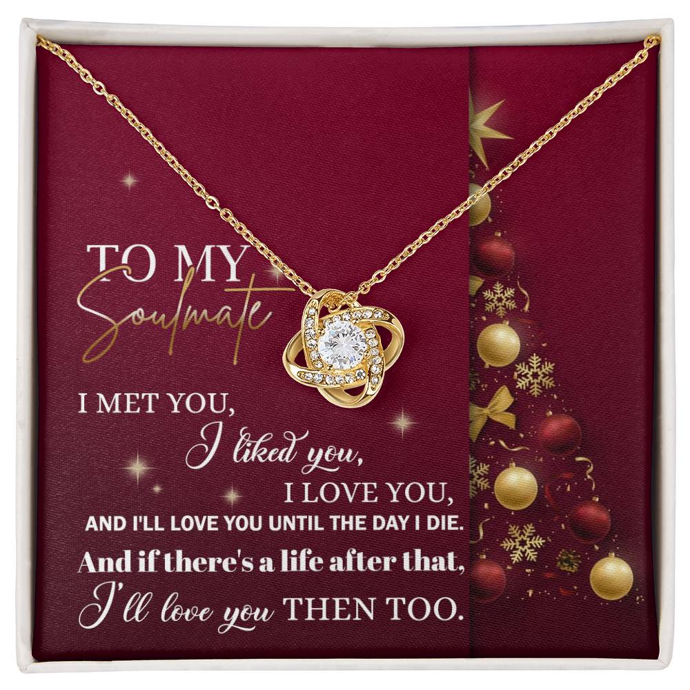 Soulmate Jewelry Gift - Knot Of Love Necklace - Love You Then and Until The End