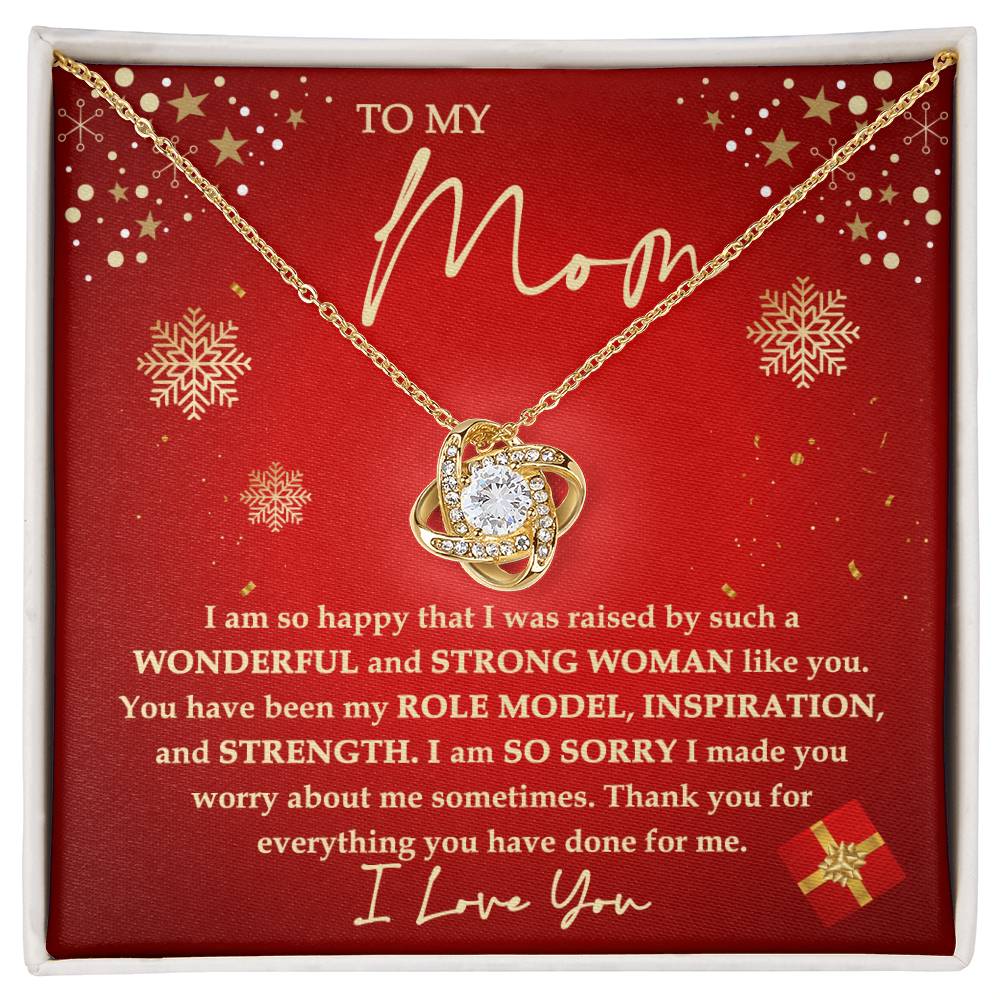 Mom Christmas Gift - Love Knot Necklace - Strong Woman