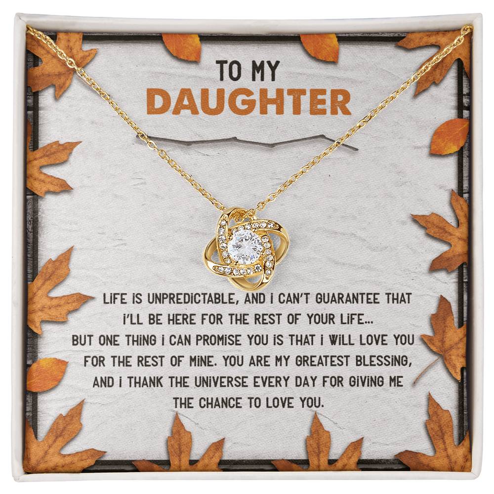 To My Daughter - You Are My Greatest Blessing - Love Knot Necklace