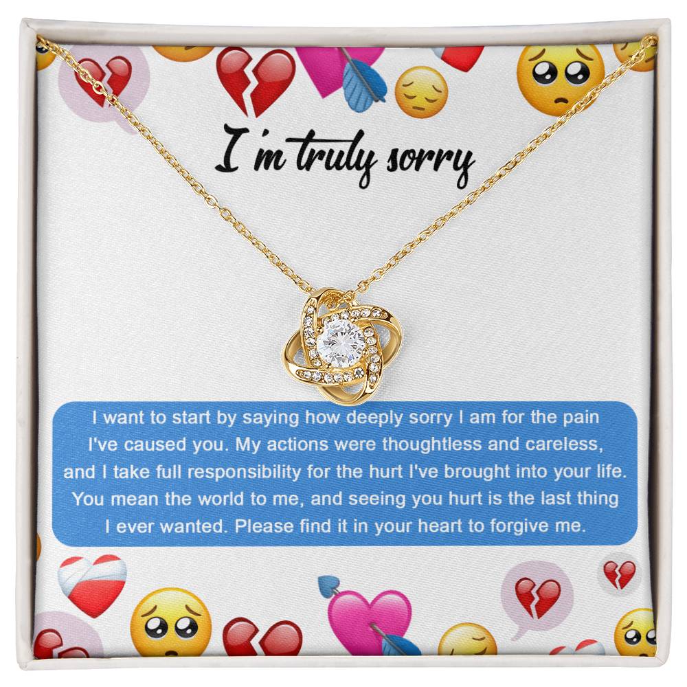 Apology Jewelry Gift - Love Knot Necklace - How Deeply Sorry